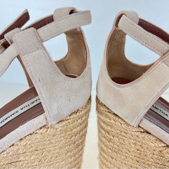 TABITHA SIMMONS Beige Jenny Flesh Kidsuede Platform Wedge Espadrilles Sz 39 M - Picture 11 of 15